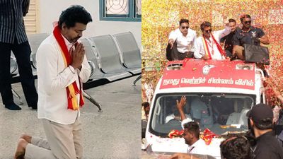 மண்டியிட்டு பிரார்த்தனை.. திருச்சியில் தவெக தலைவர் விஜய் ‘ரோடு ஷோ’வுக்கு மத்தியில் சர்ச் விசிட்!