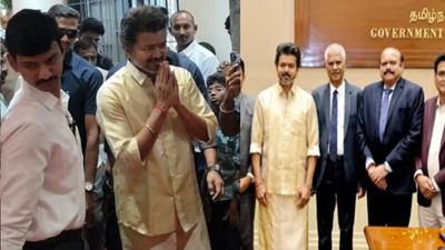கோட் சூட்டிற்கு பதிலாக பட்டு வேஷ்டி சட்டை.. திடீரென டிரஸ் கோடு மாற்றிய முதல்வர் விஜய்! ஏன் தெரியுமா?