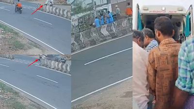 இதயமே நின்றுவிடும்! நேருக்கு நேர் மோதிய கார்! நூலிழையில் தப்பிய முதியவர்! பள்ளிபாளையத்தில் பகீர்!