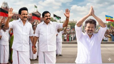 விஜய்யை வீழ்த்த கைக்கோர்க்கும் இருபெரும் திராவிட கட்சிகள்? திமுக - அதிமுக கூட்டணி ஆட்சி? சாத்தியம்?