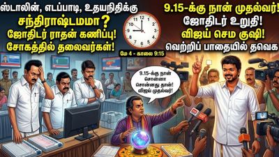 விஜய்க்கு இன்று Extraordinary Luck Time! உதயநிதிக்கு சந்திராஷ்டமம்! தவெக ஜோதிடர் கணிப்பாம்! 