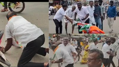 காங்கிரஸ்காரர்களை ரோட்டில் ஓடஓட விரட்டி தாக்கிய திமுகவினர்.. போர்க்களமாக மாறிய மயிலாடுதுறை