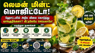 Mojito: லெமன் மின்ட் மொஜிட்டோ! ஹோட்டலில் அதிக விலை கொடுத்து வாங்குறீங்களா? வீட்டிலேயே செய்யலாமே!