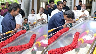 பாரதிராஜா உடலுக்கு முதல்வர் விஜய் நேரில் அஞ்சலி.. நீலாங்கரை இல்லத்தில் திரண்ட திரையுலகினர்