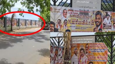 நெல்லையில் தாமிரபரணி வரலாற்றுச் சுவடுகளை மறைத்து போஸ்டர்கள்.. தவெகவினர் செயலால் சர்ச்சை