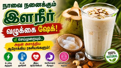 Tender coconut Shake: நாவை நனைக்கும் இளநீர் வழுக்கை ஷேக்! கோடைக்கு ஜில்லுனு ஒரு ஜூஸ்!