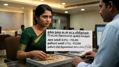 தங்க நகை அடகு.. 3 லட்சத்துக்கு அரசு வங்கி, தனியார் வங்கி, நிதி நிறுவனங்களில் வட்டி எவ்வளவு?