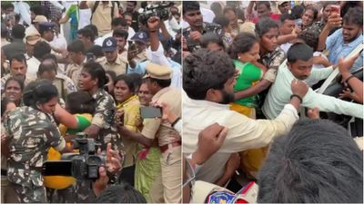குண்டுக்கட்டாக தூக்கி வரப்பட்ட TRS தலைவர் கவிதா! ரேவந்த் ரெட்டிக்கு எதிரான போராட்டத்தில் கைது!
