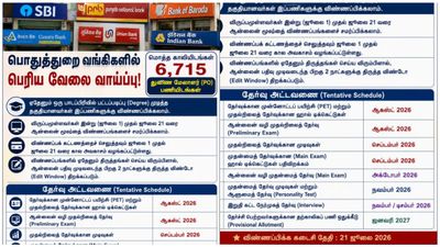 வங்கிகளில் வேலைக்கு சேர விரும்புவோருக்கு மிகப்பெரிய குட்நியூஸ்..  6,715 துணை மேலாளர் பணியிடம்