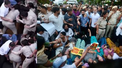 பெண் போலீசை தொடக்கூடாத இடத்தில் தொட்ட ராகுல் காந்தி? பாஜக வெளியிட்ட வீடியோ