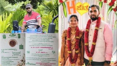 పెళ్లి పత్రిక వైరల్;  'రాయల్ మెక్ .. రాయల్  రైతు'