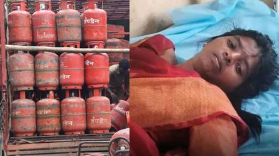 గ్యాస్ సిలిండర్ తేలేదని  ఫినాయిల్ తాగింది