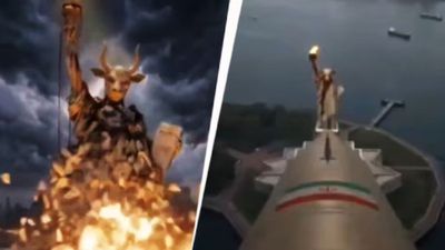 ఇరాన్ క్షిపణి దాడిలో బూడిదైన 'స్టాట్యూ ఆఫ్ లిబర్టీ'.. వీడియో వైరల్ 