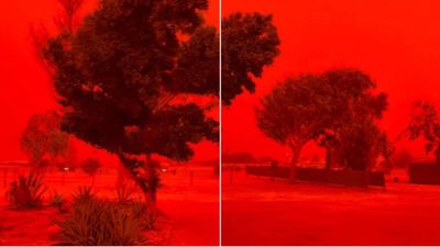 ఆస్ట్రేలియాలో వింత: సడన్ గా ఎర్రబారిన ఆకాశం (వీడియో)