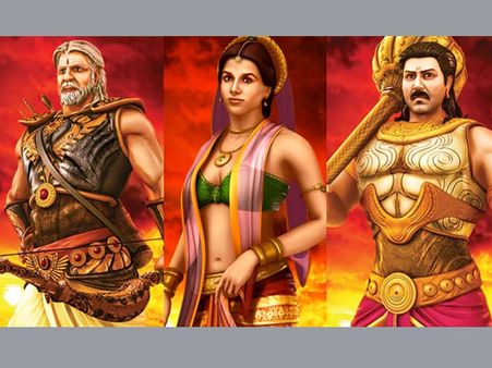 এক ঝাঁক তারকা অভিনেতার নেপথ্যকন্ঠ ও মুখের আদল ধার নিয়েই থ্রিডি মহাভারত