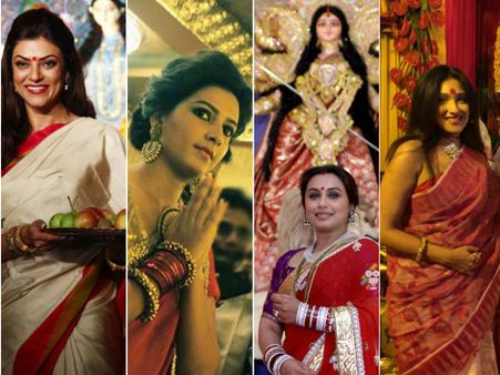 (ছবি) দুর্গাপুজো স্পেশ্যাল : দুর্গাপুজোয় তারকারা