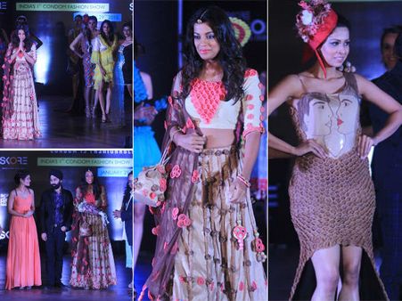 (ছবি) কন্ডোম দিয়ে তৈরি পোশাকে অনবদ্য ফ্যাশন শো, শোস্টপার মুগ্ধা গডসে!