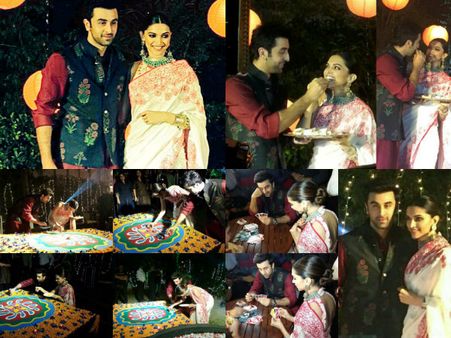 তাস খেলে, রঙ্গোলি দিয়ে একসঙ্গে দীপাবলী কাটালেন দীপিকা পাডুকোন-রণবীর কাপুর!