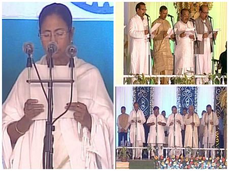 মমতার শপথ অনুষ্ঠানে তারকা মেলা, একমঞ্চে তৃণমূল নেত্রীর সঙ্গে নীতীশ-লালু-অখিলেশ-কেজরিওয়াল