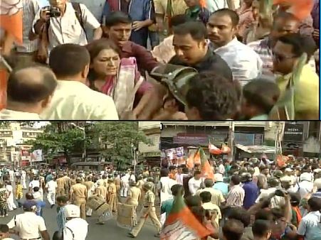 বাবুল সুপ্রিয়র উপর হামলার প্রতিবাদে হাজরায় বিজেপির মিছিলে লাঠিচার্জ পুলিশের, আহত ১৫