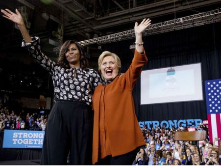 এক মঞ্চে দাঁড়ালেন হিলারি-মিশেল, 'ফার্স্ট লেডি'রাও আজ মার্কিন রাজনীতিতে প্রভাবশালী