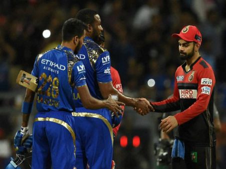 IPL 2017 : বদ্রির হ্যাটট্রিক সত্ত্বেও, ঘরের মাঠে মুম্বইয়ের কাছে হার ব্যাঙ্গালোরের