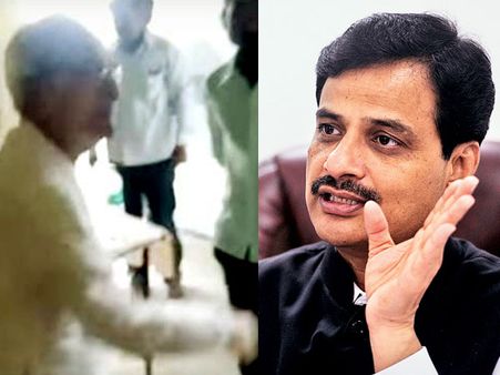 স্কুলের পিয়নকে চড় মহারাষ্ট্রের মন্ত্রীর বাবার, ছবি হল ভাইরাল