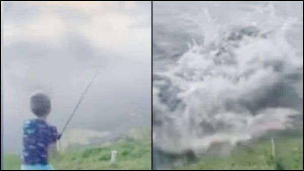 ছিপ হাতে মাছ ধরছিল বালক, আচমকা জল থেকে উঠে এক যমদূত! ভিডিও মুহূর্তে ভাইরাল