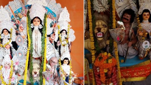 মহাত্মা গান্ধীর আদলে মহিষাসুর! আইনি পথে হাঁটার হুঁশিয়ারি অধীরের