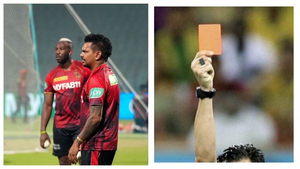 Caribbean Premier League: ক্রিকেটের ইতিহাসে প্রথম লাল কার্ড দেখলেন নাইট রাইডার্স ক্রিকেটার, দেখুন ভিডিও