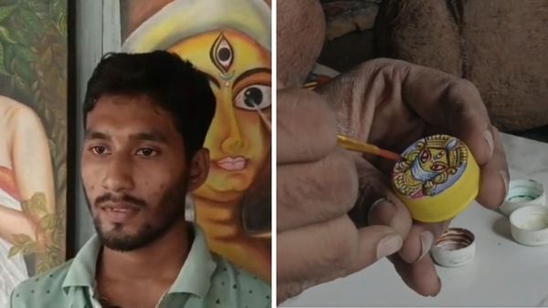 Durga Puja 2023: আর্থিক অনটনেও স্বপ্ন দেখেন পঞ্চানন! আর তাই বোতলের ছিপিতেই ফুটিয়ে তোলেন উমাকে