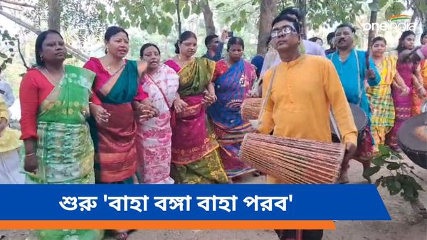 শুরু তিনদিনের 'বাহা বঙ্গা বাহা পরব'! বাঁকুড়া শহরের আদিবাসী পল্লিতে ধামসা মাদলের বোলের সঙ্গে চলছে নাচ