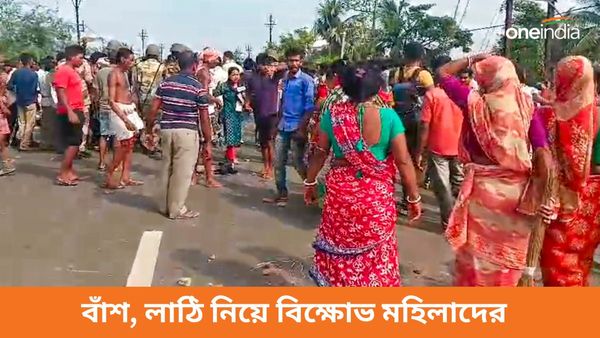 সন্দেশখালির গ্রামে পুলিশকে ঘিরে ধরল মহিলারা