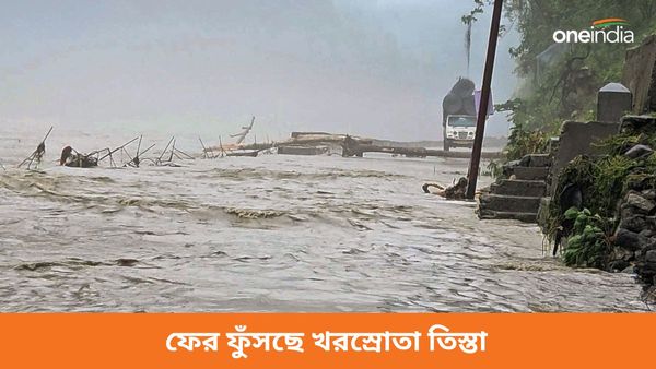 ভারী বৃষ্টিতে ফের পাহাড়ে ধস, তিস্তা বাজারে বাড়ছে জল