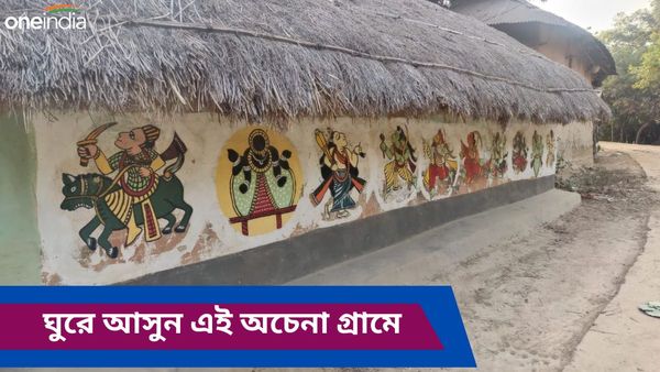 Travel: মাটির বাড়ির দেওয়াল যেন ক্যানভাস, কয়েকদিনের ছুটিতে ঘুরে আসুন প্রতিবেশী রাজ্যের এই আল্পনা গ্রামে