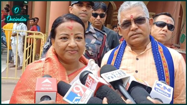 Dilip Ghosh: সস্ত্রীক দক্ষিণেশ্বরে পুজো দিলীপ ঘোষের, ভবতারিণীর কাছে কী চাইলেন নবদম্পতি?