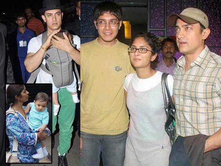 આમિર ખાન અને તેમના પુત્રો આઝાદ તથા જુનૈદ