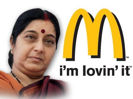 મેકડોનાલ્ડ્સે સુષમાના તથ્યોને નકાર્યા