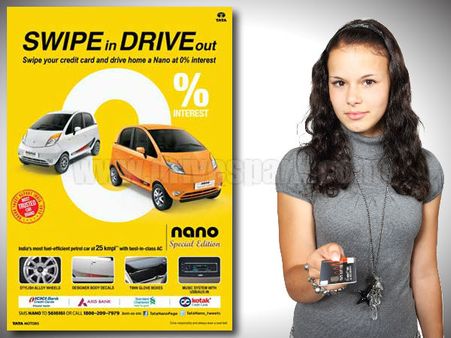 ક્રેડિટ કાર્ડ સ્વીપ કરો અને ઘરે લઇ જાઓ ટાટા નેનો