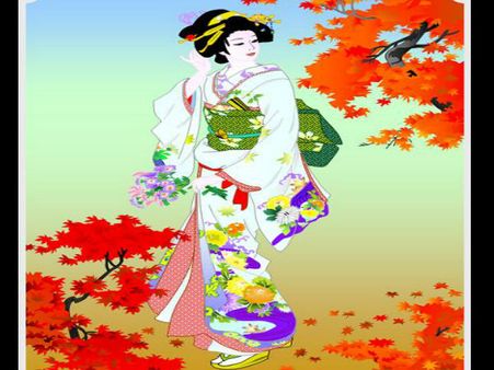 જાપાની ગર્લની પેઇન્ટિંગ