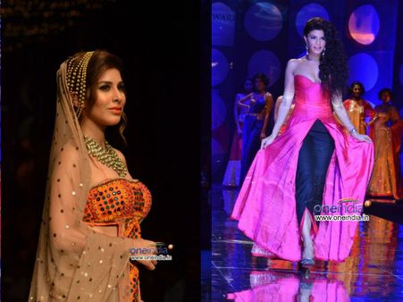 Pics : રૅમ્પ પર દુલ્હનની જેમ ચમક્યાં સોફી-જૅકલીન