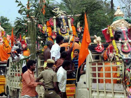 કડક સુરક્ષા વ્યવસ્થાની વચ્ચે ગણેશજીની વિદાય!
