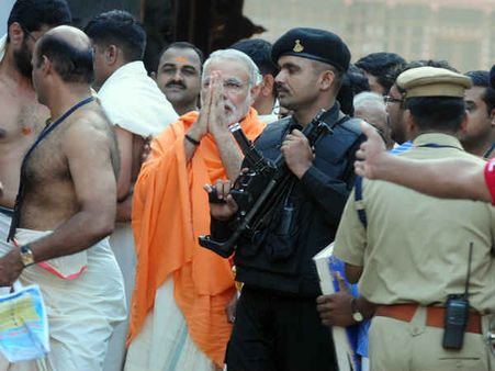 પદ્મનાભ મંદિરમાં નરેન્દ્ર મોદી