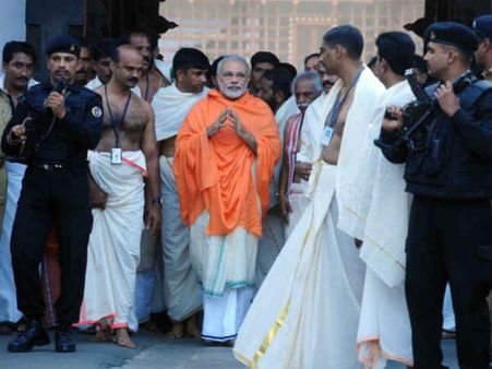 પદ્મનાભ મંદિરમાં નરેન્દ્ર મોદી