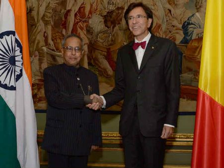 પ્રણવ મુખર્જીની બેલ્જિયમના વડાપ્રધાન સાથે બેઠક