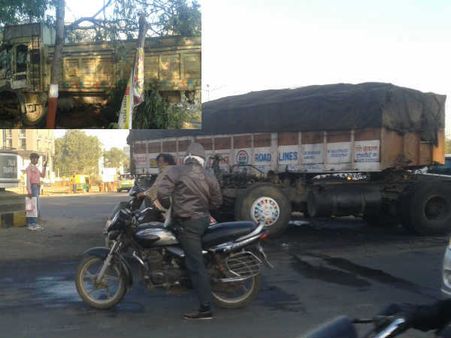 ટ્રક અને બાઈક વચ્ચે અકસ્માત