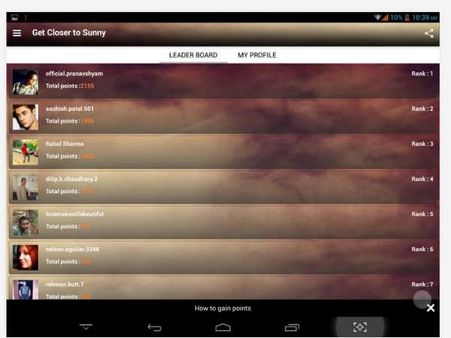 Android application screen shots