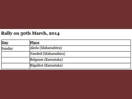 Rally on 30th March, 2014