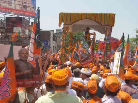 મોદીના સમર્થકોની ભીડ