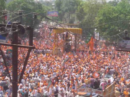 મોદીના સમર્થકોની ભીડ